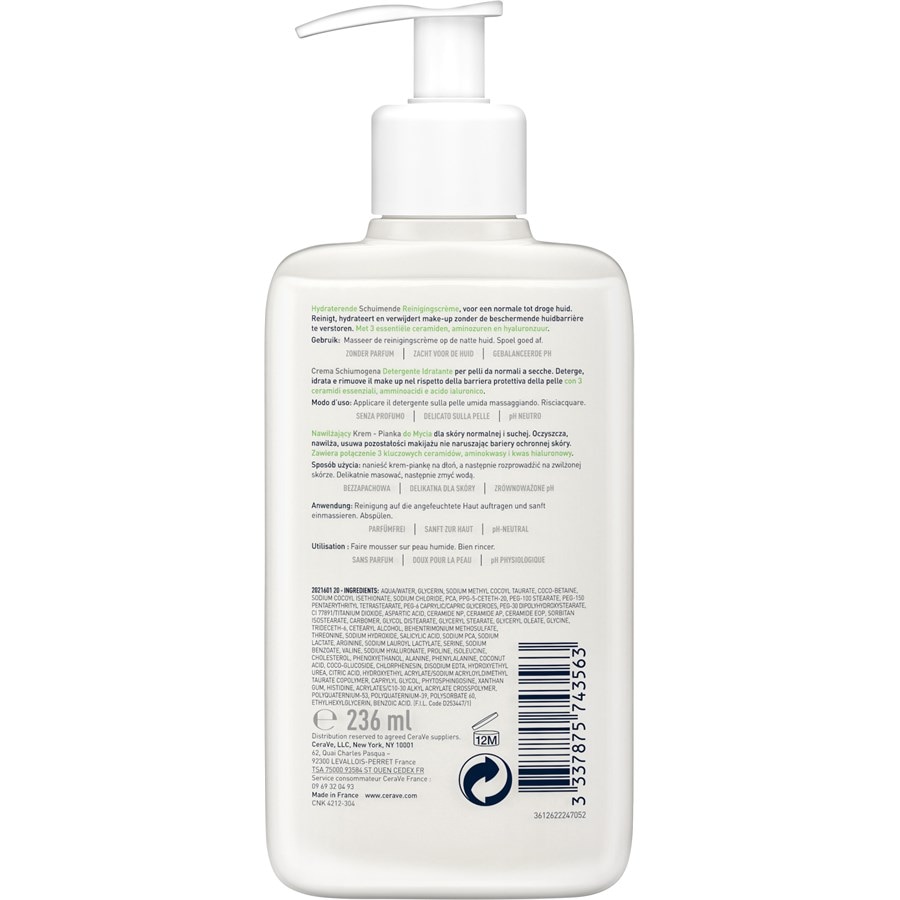 Normal bis trockene Haut Creme-zu-Schaum Reinigung von CeraVe Online