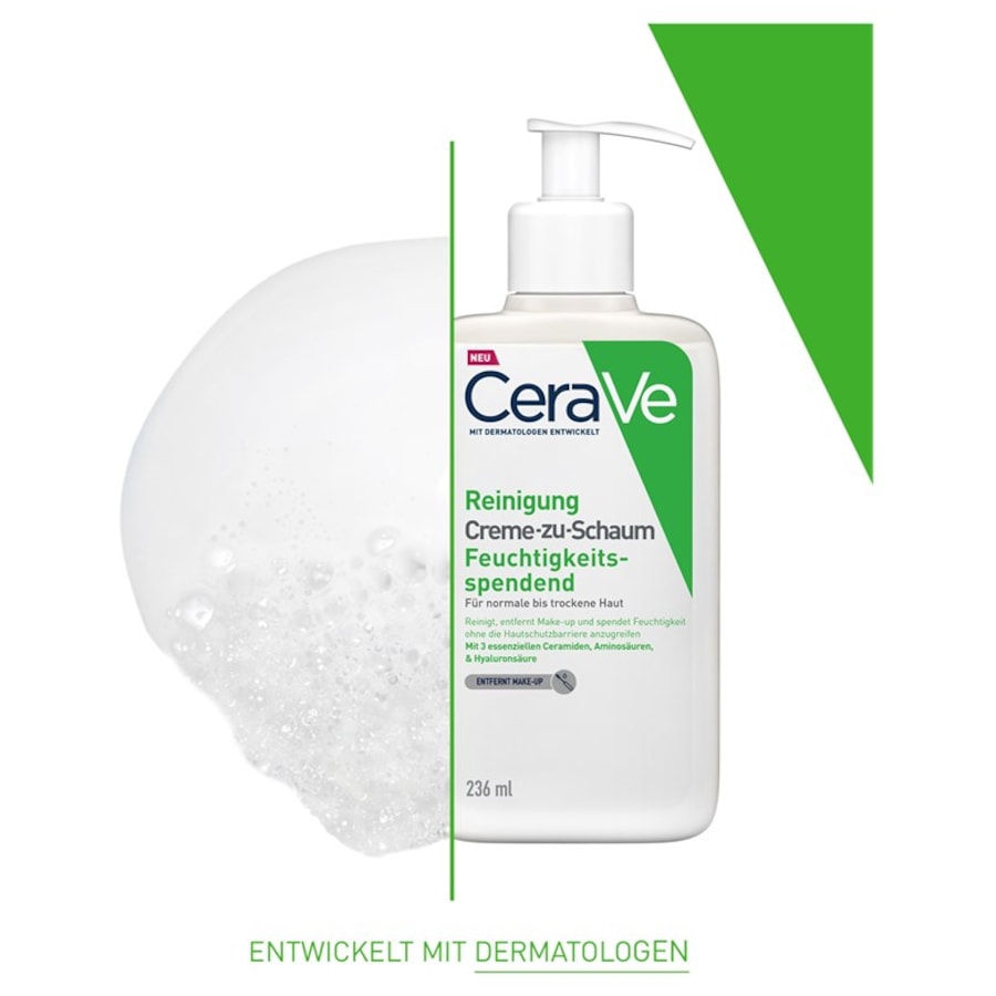 Normal bis trockene Haut Creme-zu-Schaum Reinigung von CeraVe Online