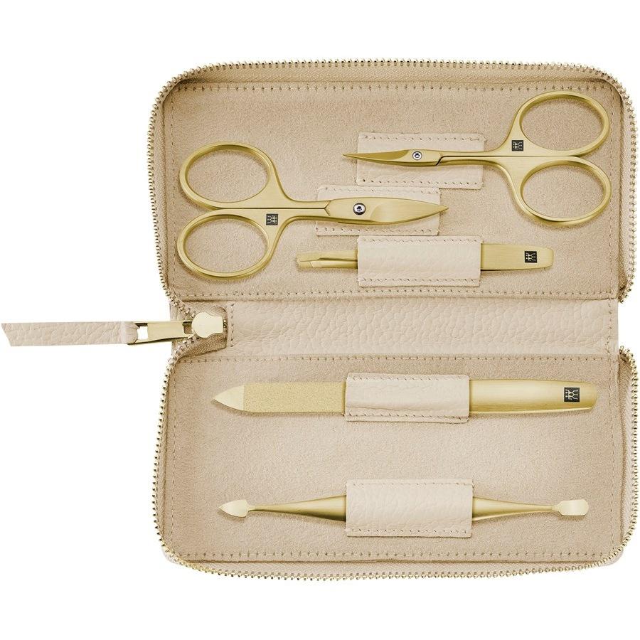 Sets 5-tlg. Maniküre/Pediküre-Etui Beigefarbenem Rindleder von Zwilling Beauty
