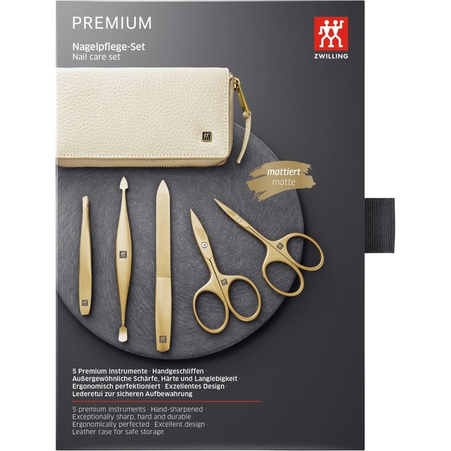Sets 5-tlg. Maniküre/Pediküre-Etui Beigefarbenem Rindleder von Zwilling Beauty Super Rabatt