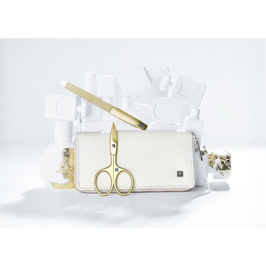 Sets 5-tlg. Maniküre/Pediküre-Etui Beigefarbenem Rindleder von Zwilling Beauty Super Rabatt