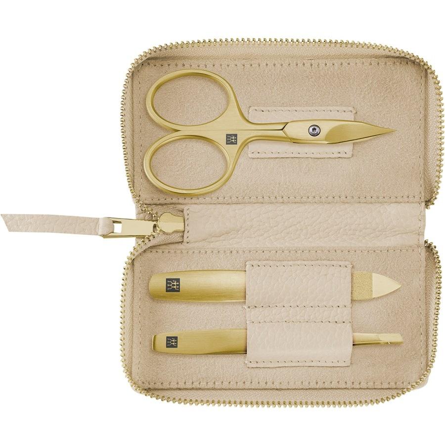 Sets 3-tlg. Maniküre/Pediküre-Etui Beigefarbenem Rindleder von Zwilling Beauty