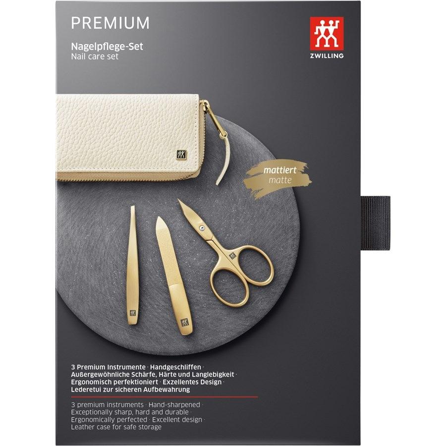 Sets 3-tlg. Maniküre/Pediküre-Etui Beigefarbenem Rindleder von Zwilling Beauty Riesige Rabatte