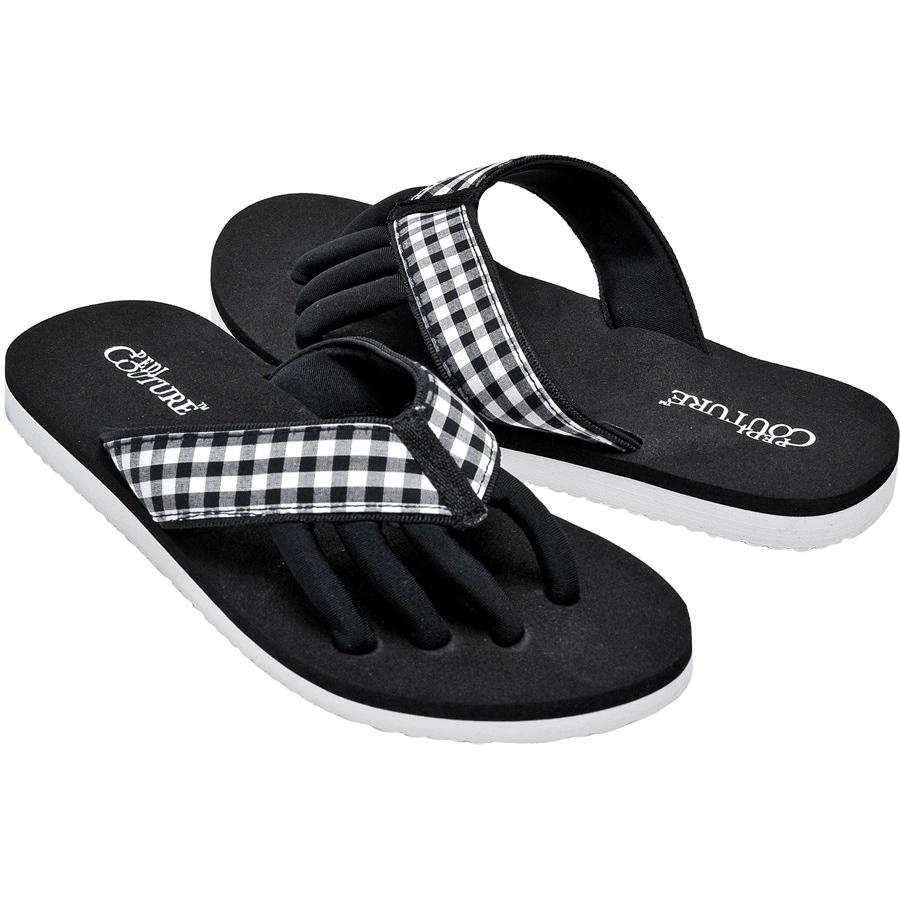 Pediküre Sandalen Gingham Print von Pedi Couture Kostenlose Rückgabe