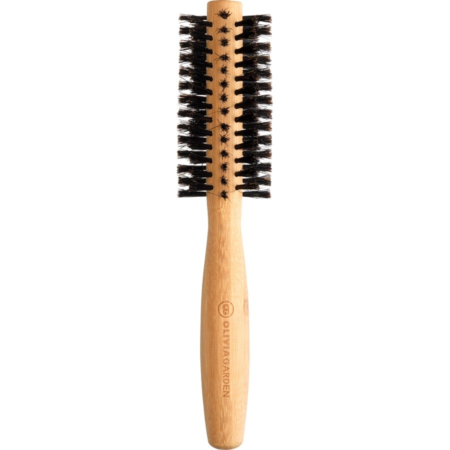 Bamboo Touch Rundbürste aus Bambus mit 100% reinen Wildschweinborsten von Olivia Garden