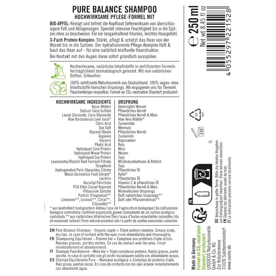 Shampoo Pure Balance Shampoo von Sante Naturkosmetik Top Angebot