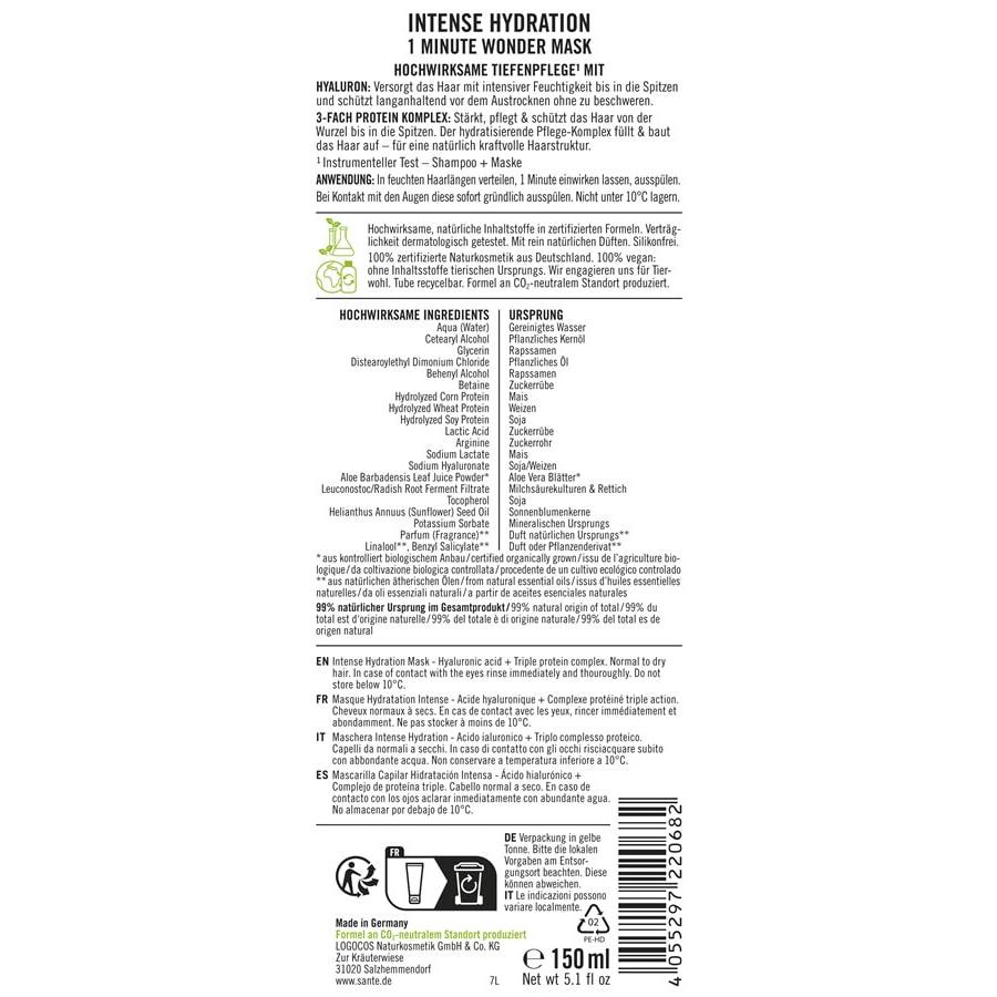 Maske Intense Hydration Maske von Sante Naturkosmetik Große Rabatte