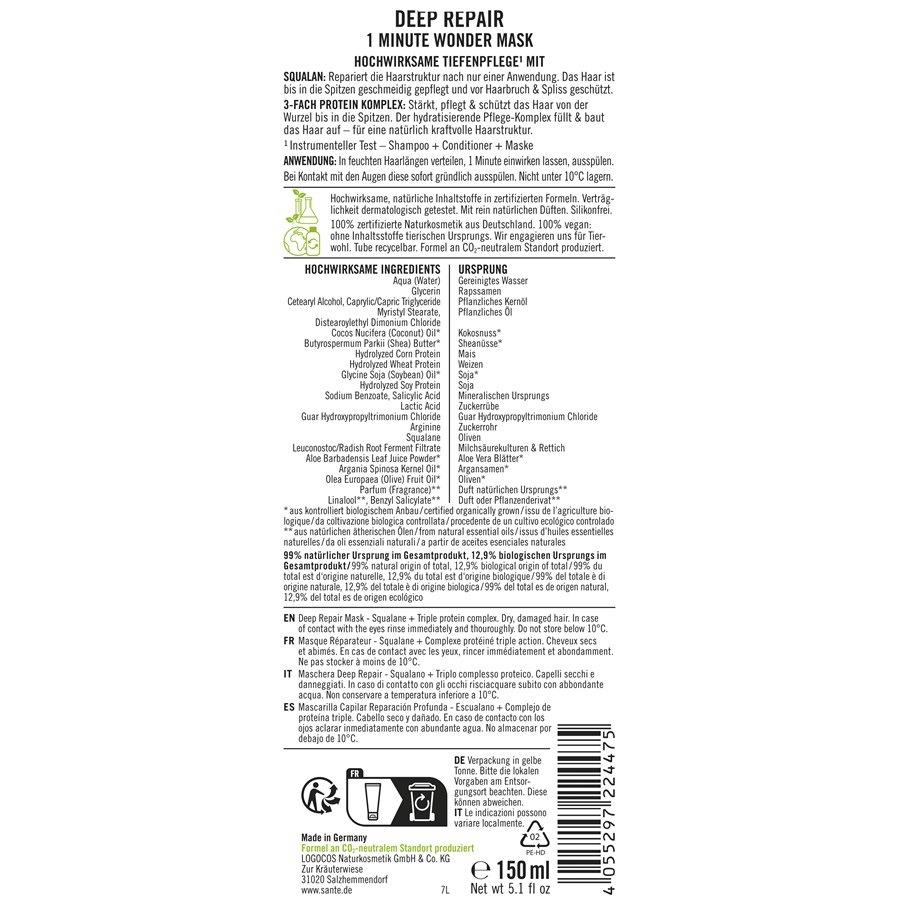 Maske Deep Repair Maske von Sante Naturkosmetik Begrenzte Freigabe
