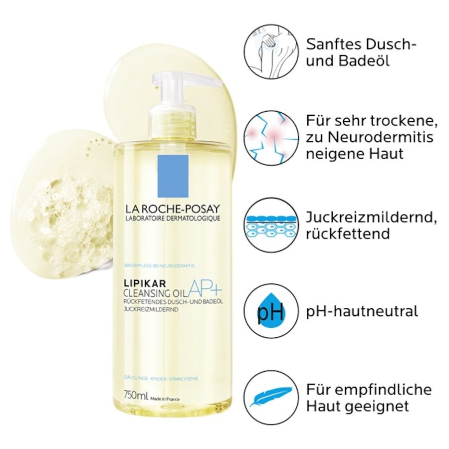 La Roche Posay Lipikar Dusch- und Badeöl AP+ Vierteljährliche Förderung