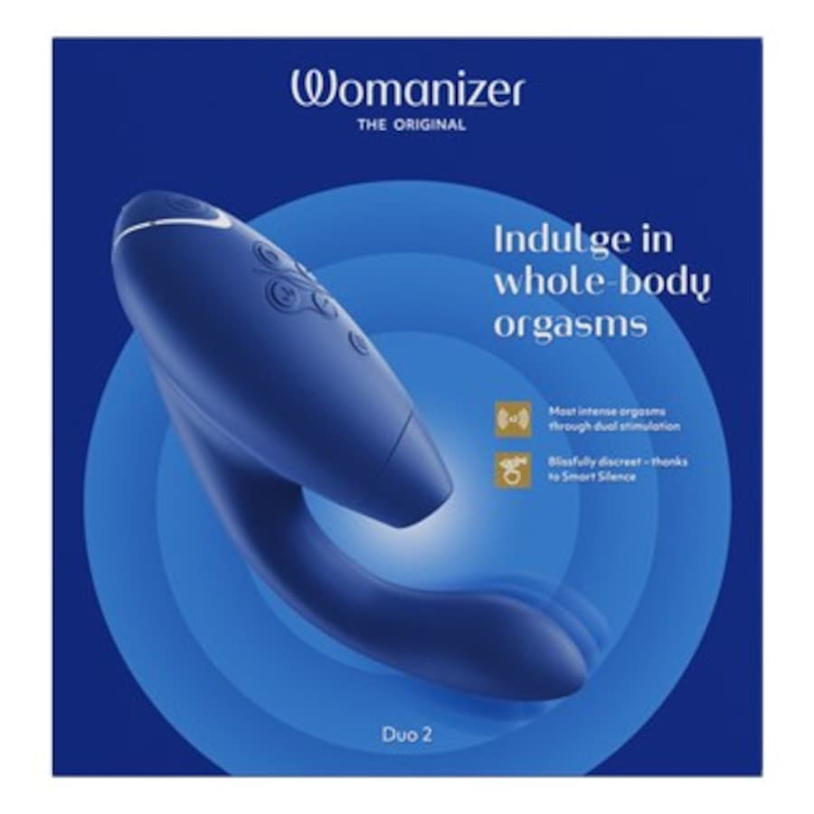 Duo 2 Luxuriöser Dual Stimulator Mit Pleasure Air Technologie Für Die Klitoris Und Vibration Für Den G-Punkt Blueberry von Womanizer Outlet