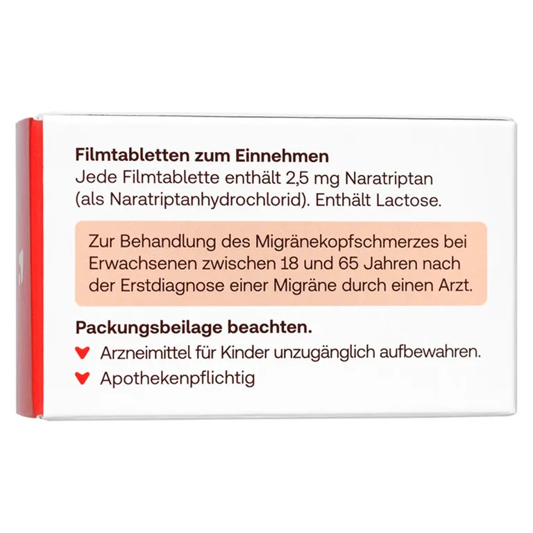 shopapotheke Redcare Naratriptan Juta bei Migräne 2 5mg Versandkostenfrei