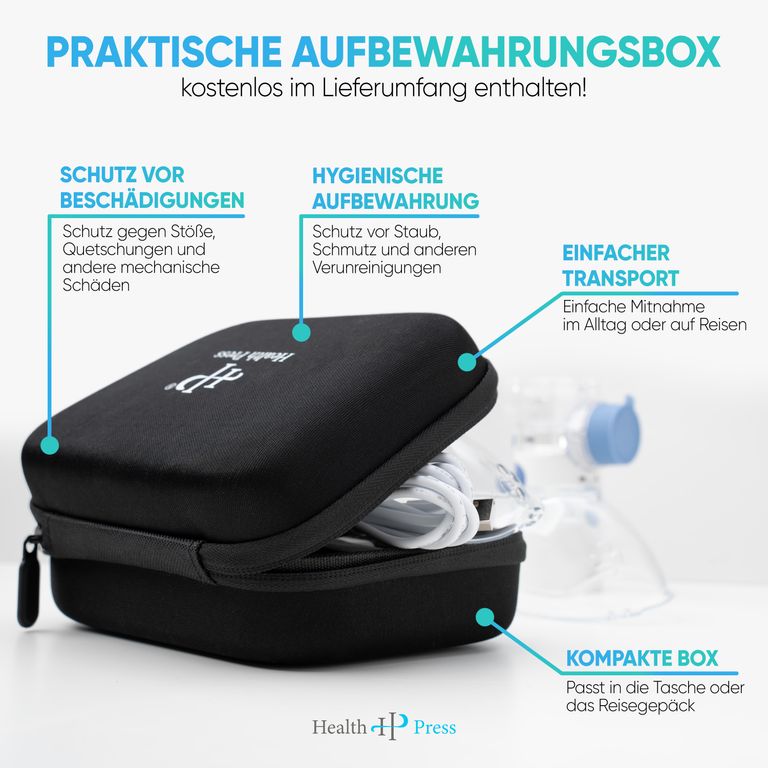 shopapotheke Health Press® Inhalationsgerät – Tragbarer Reisetauglicher Inhalator für Erwachsene & Kinder Vatertagsangebot