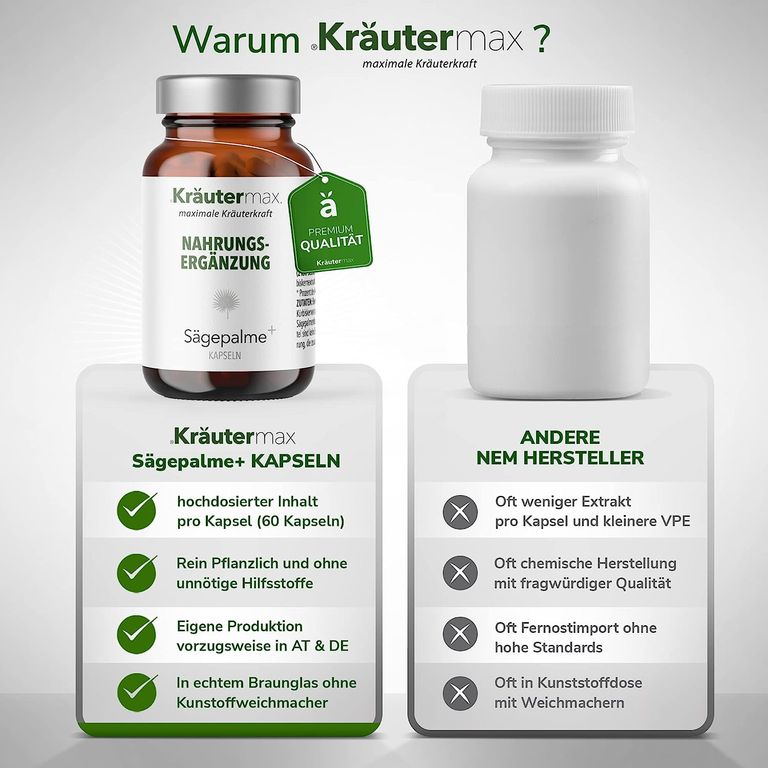 shopapotheke Kräutermax Sägepalme plus Brennnessel und Kürbiskern Kapseln Bestseller