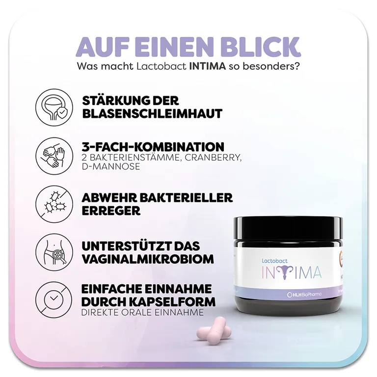 shopapotheke Lactobact INTIMA - Bei Blasenentzündungen und Harnwegsinfekten sowie zur Stärkung der Intimflora. 3-fach stark für die Frau mit Cranberry D-Mannose und Milchsäurebakterien VIP-Rabatte