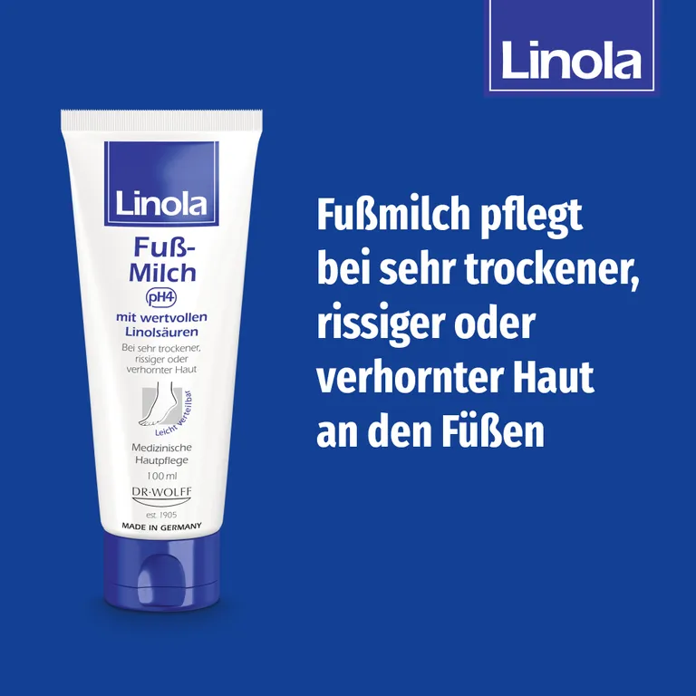 shopapotheke Linola Fuß-Milch - Fußcreme für sehr trockene rissige oder verhornte Füße Kostenloser Versand international