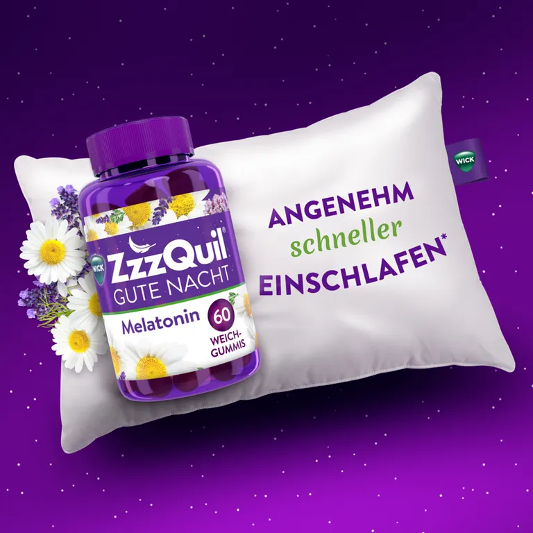 shopapotheke WICK ZzzQuil® Gute Nacht Einschlafhilfe* mit Melatonin Waldfrucht Fabrikverkauf