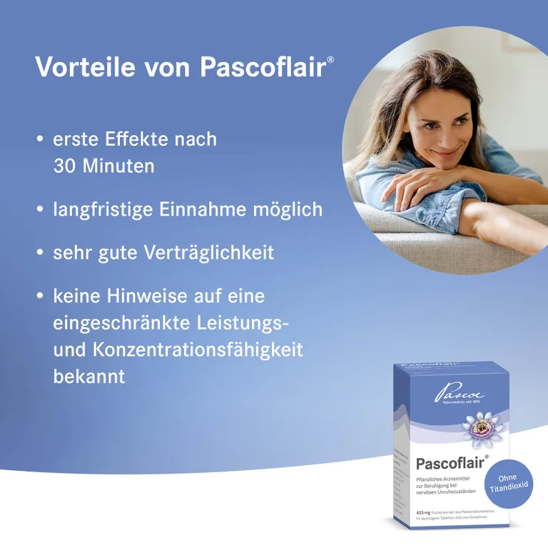 shopapotheke Pascoflair® pflanzliches Beruhigungsmittel mit Passionsblume bei innerer Unruhe z.B. durch Stress Rabatt