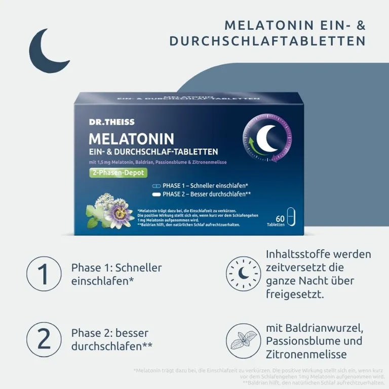 shopapotheke DR. THEISS MELATONIN EIN-& DURCHSCHLAF-TABLETTEN Günstig kaufen