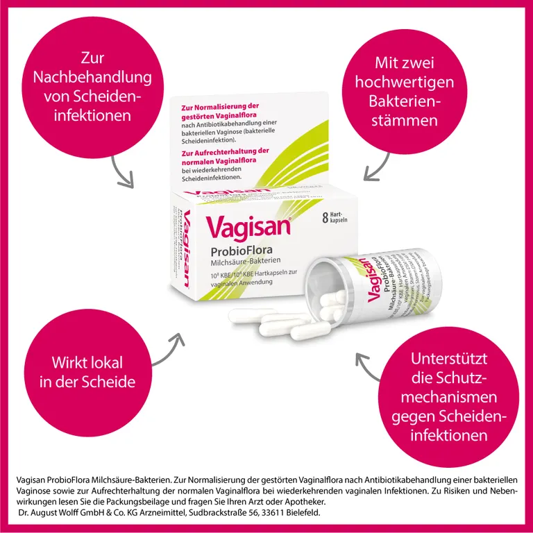 shopapotheke Vagisan ProbioFlora Milchsäure-Bakterien: Vaginalkapseln zum Aufbau der Scheidenflora und Wiederherstellung des natürlichen vaginalen pH-Werts Tiefpreis