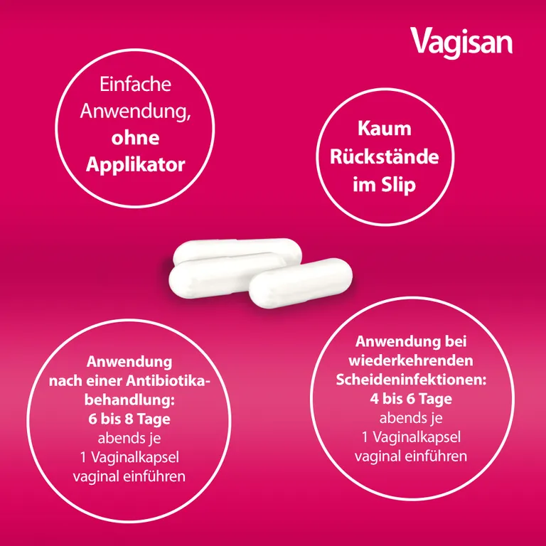shopapotheke Vagisan ProbioFlora Milchsäure-Bakterien: Vaginalkapseln zum Aufbau der Scheidenflora und Wiederherstellung des natürlichen vaginalen pH-Werts Tiefpreis