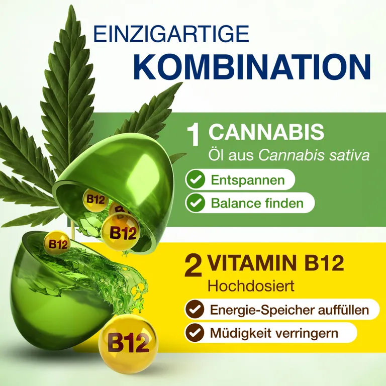 shopapotheke GELENCIUM® Cannabis Plus Kapseln mit Vitamin B12 50% Rabatt mit kostenlosem Versand