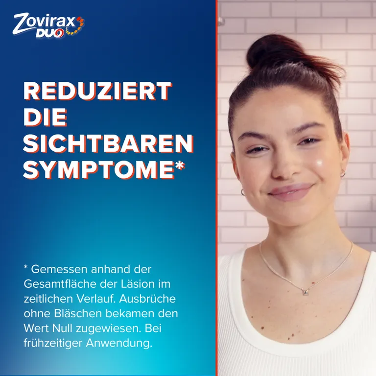 shopapotheke Zovirax Duo Creme bei Lippenherpes. 5 % Aciclovir 1 % Hydrocortison. 2 g Tube Kostenloser Versand