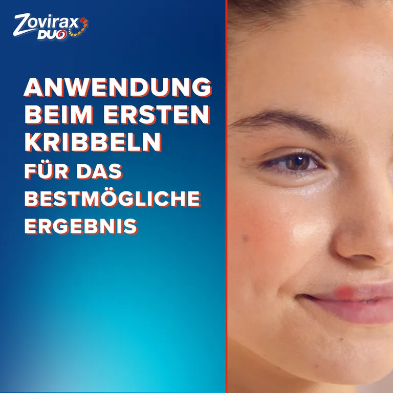 shopapotheke Zovirax Duo Creme bei Lippenherpes. 5 % Aciclovir 1 % Hydrocortison. 2 g Tube Kostenloser Versand