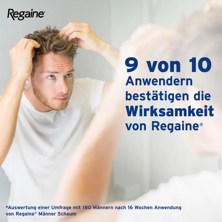 shopapotheke Regaine® Männer Schaum 3 Monats-Vorrat - Jetzt 10% mit dem Code "regaine2025" sparen* Limitierter Zeitrabatt