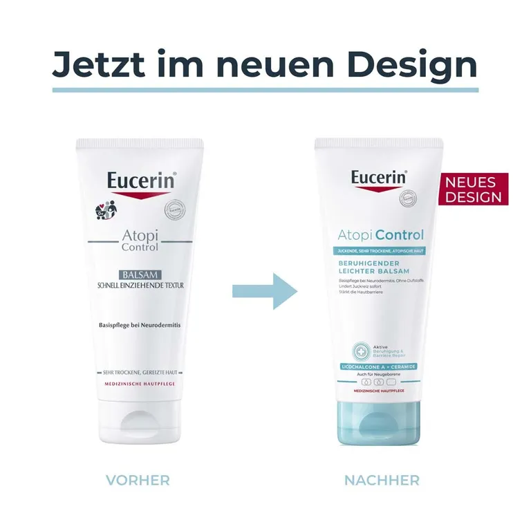 shopapotheke Eucerin® AtopiControl Beruhigender Leichter Balsam – Basispflege für Neurodermitis und sehr trockene Haut - Jetzt 20% sparen mit Code "eucerin20" + Eucerin AtopiControl Hydro-Lotion 20ml GRATIS Versandkostenfrei