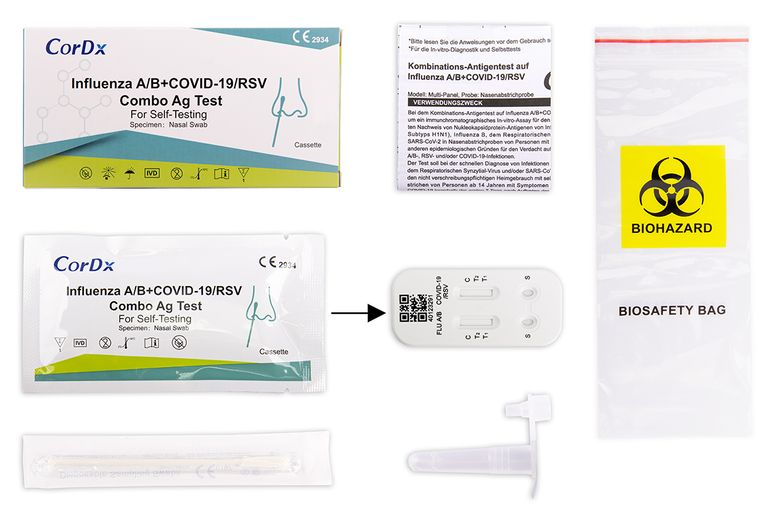 shopapotheke CorDx 4 in 1 Kombi-Test RSV Viren + Corona COVID-19 + Influenza A + B Verkauf