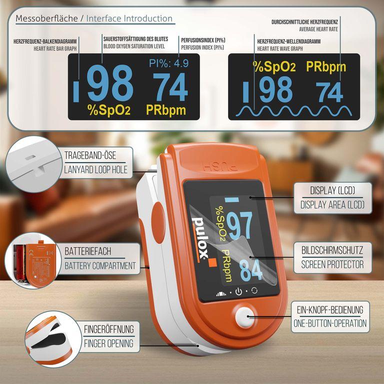 shopapotheke Pulox PO-200 Solo - Finger-Pulsoximeter - Orange Kostenloser Versand