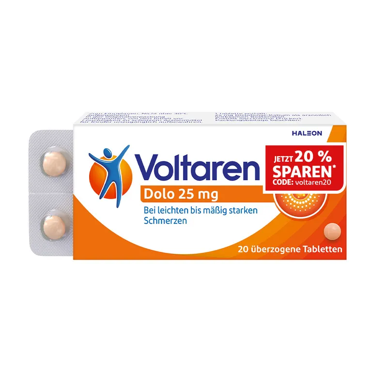 shopapotheke Voltaren Dolo 25mg Tabletten Schmerztabletten gegen Rückenschmerzen Preisnachlass