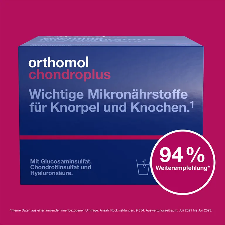 shopapotheke Orthomol chondroplus - Nährstoffe für Knorpel und Knochen - mit Glucosamin- Chondroitinsulfat und Hyaluronsäure - Granulat/Kapseln Weihnachtsangebot