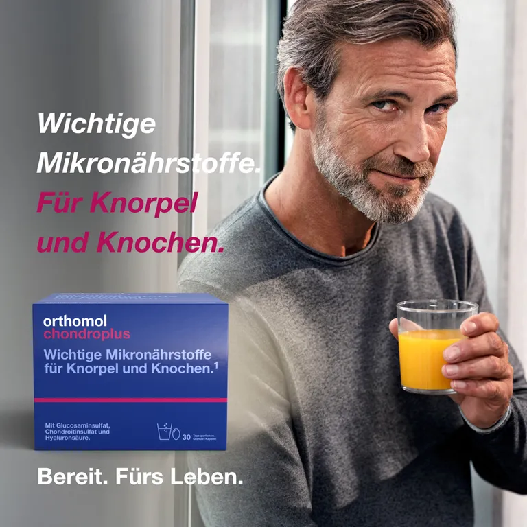 shopapotheke Orthomol chondroplus - Nährstoffe für Knorpel und Knochen - mit Glucosamin- Chondroitinsulfat und Hyaluronsäure - Granulat/Kapseln Weihnachtsangebot