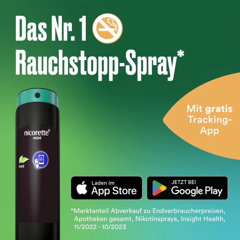 shopapotheke nicorette mint Spray zum Rauchen aufhören mit App-Funktion Kostenloser Versand international