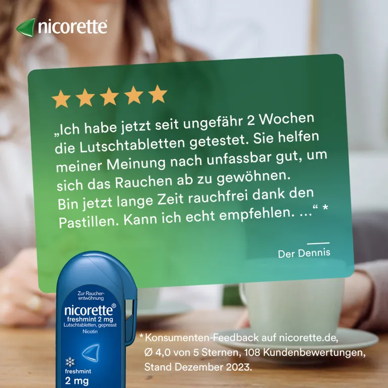 shopapotheke nicorette Lutschtablette freshmint 2 mg Nikotin zum Rauchen aufhören Im Verkauf