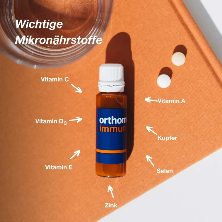 shopapotheke Orthomol Immun - Mikronährstoffe zur Unterstützung des Immunsystems - mit Vitamin C Vitamin D und Zink - Trinkampullen/Tabletten Speichern exportieren