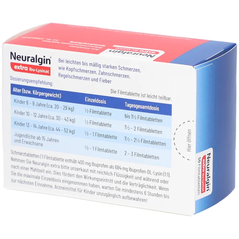 shopapotheke Neuralgin® extra Ibu Lysinat Filmtabletten Riesige Ersparnisse