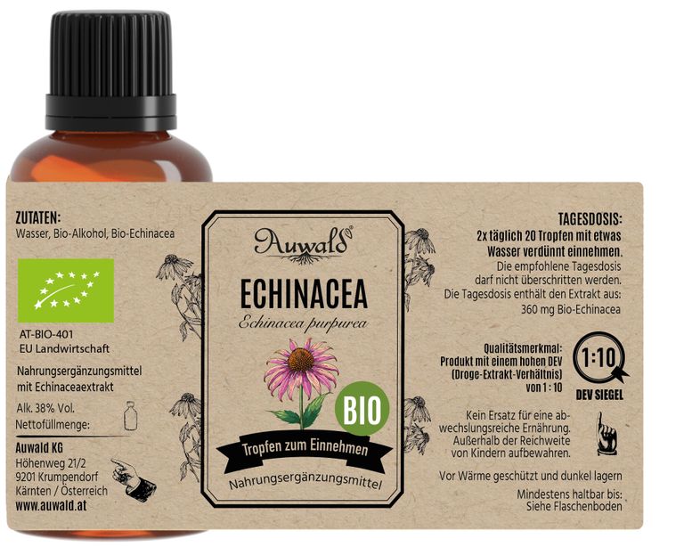 shopapotheke Auwald - Echinacea Tinktur (Extrakt Tropfen Auszug) Günstiger Verkauf