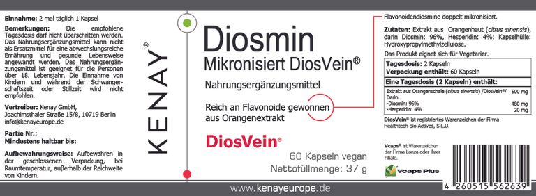 shopapotheke Diosmin Mikronisiert DiosVein® KENAY® Meist gekauft