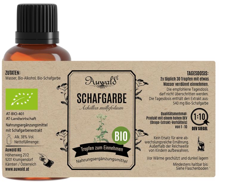shopapotheke Auwald - Schafgarbe Tinktur (Extrakt Tropfen Auszug) Limitierter Zeitrabatt