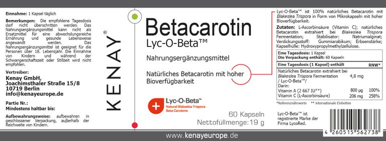 shopapotheke Betacarotin Lyc-O-Beta™ KENAY® Günstig kaufen