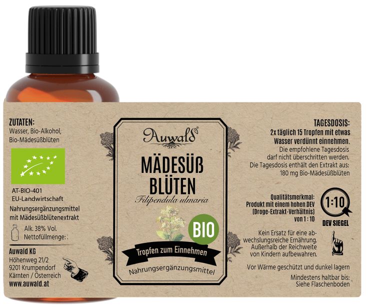 shopapotheke Auwald - Mädesüß Blüten Tinktur (Extrakt Tropfen Auszug) Flash Sale