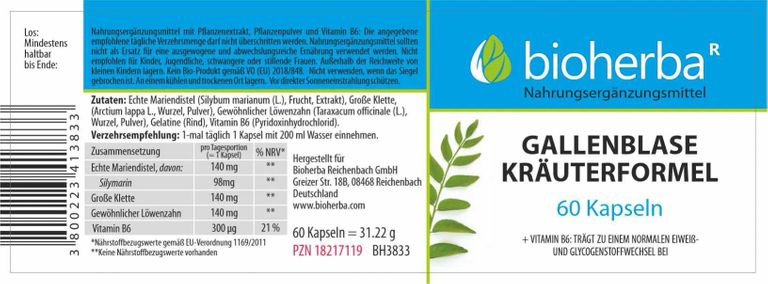 shopapotheke Gallenblase Kräuterformel Kapseln Zeitlich begrenztes Angebot