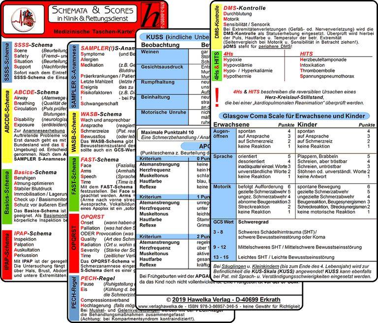 shopapotheke Schemata & Scores in Klinik & Rettungsdienst (2 Karten Set) - SSSS-Schema ABCDE-Schema Kostenloser Versand international