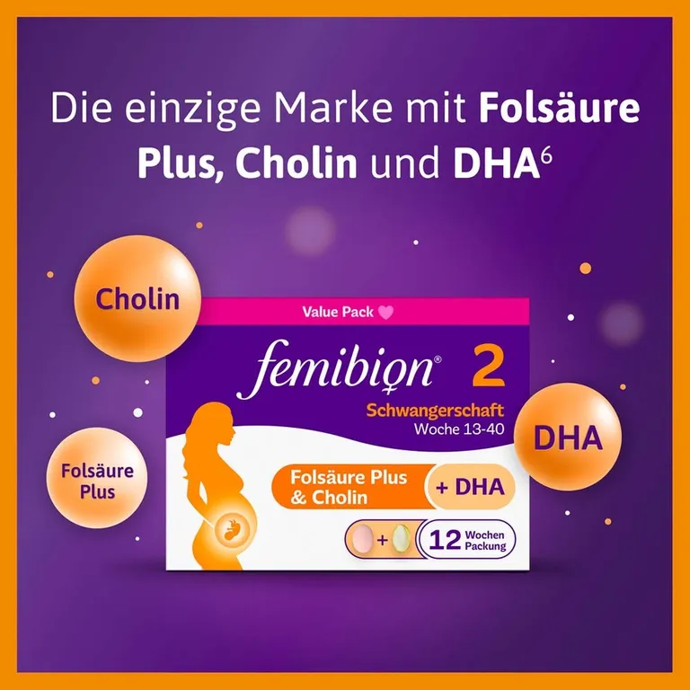 shopapotheke Femibion® 2 Schwangerschaft Nahrungsergänzung SSW 13-40 Folsäure Outlet