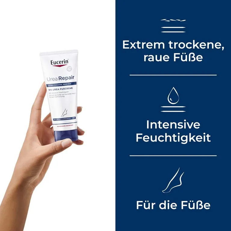shopapotheke Eucerin® UreaRepair 10% Urea Fußcreme – Intensive Pflege und Feuchtigkeit für trockene bis extrem trockene Füße - Jetzt 20% sparen mit Code "eucerin20" + Eucerin AtopiControl Hydro-Lotion 20ml GRATIS Versandkostenfrei