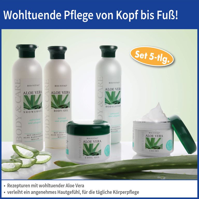 shopapotheke Bio-Vital 5-tlg Pflegeset Aloe Vera eignet sich bestens für die regelmäßige Haut- und Körperpflege Exklusivangebot