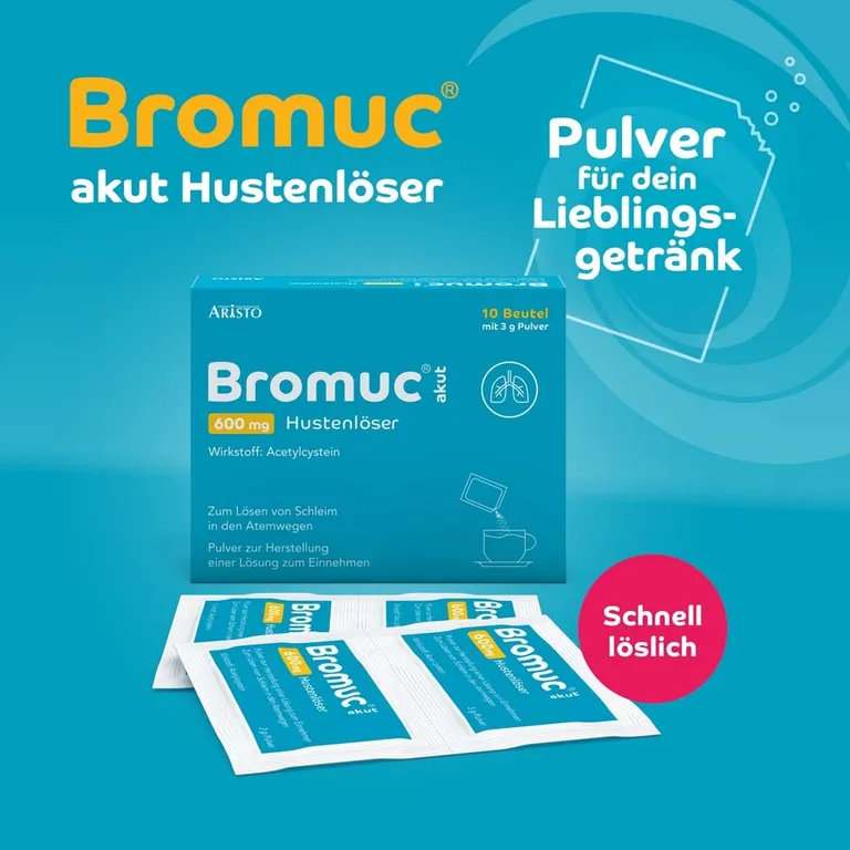 shopapotheke Bromuc akut 600 mg Hustenlöser - Verflüssigt zähen Schleim und erleichtert das Abhusten Heißer Verkauf