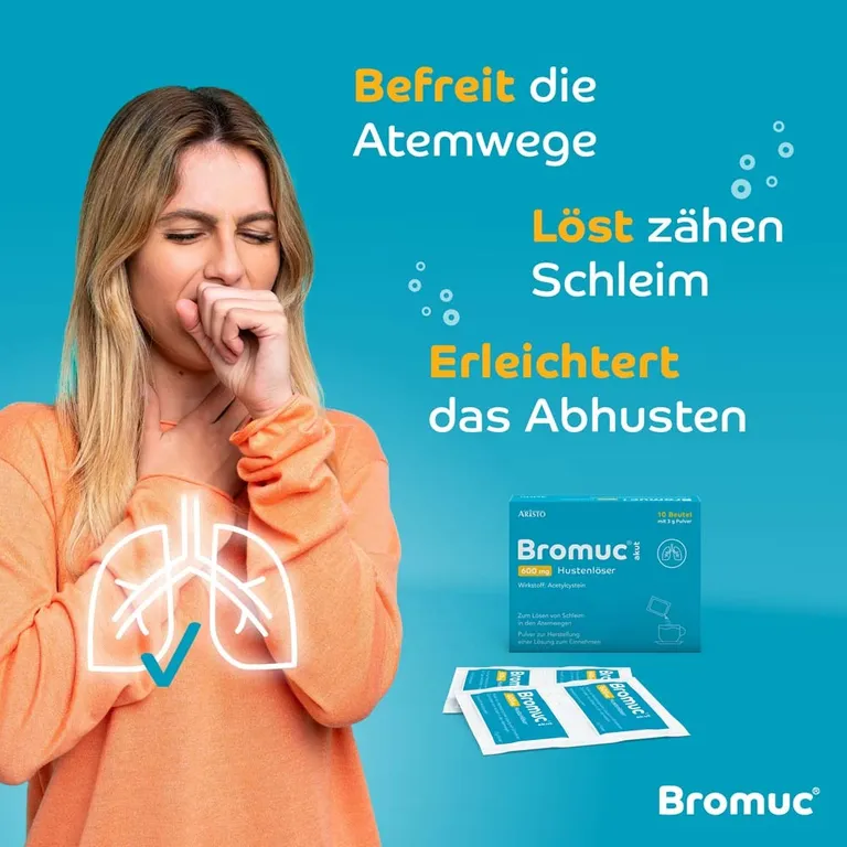 shopapotheke Bromuc akut 600 mg Hustenlöser - Verflüssigt zähen Schleim und erleichtert das Abhusten Heißer Verkauf